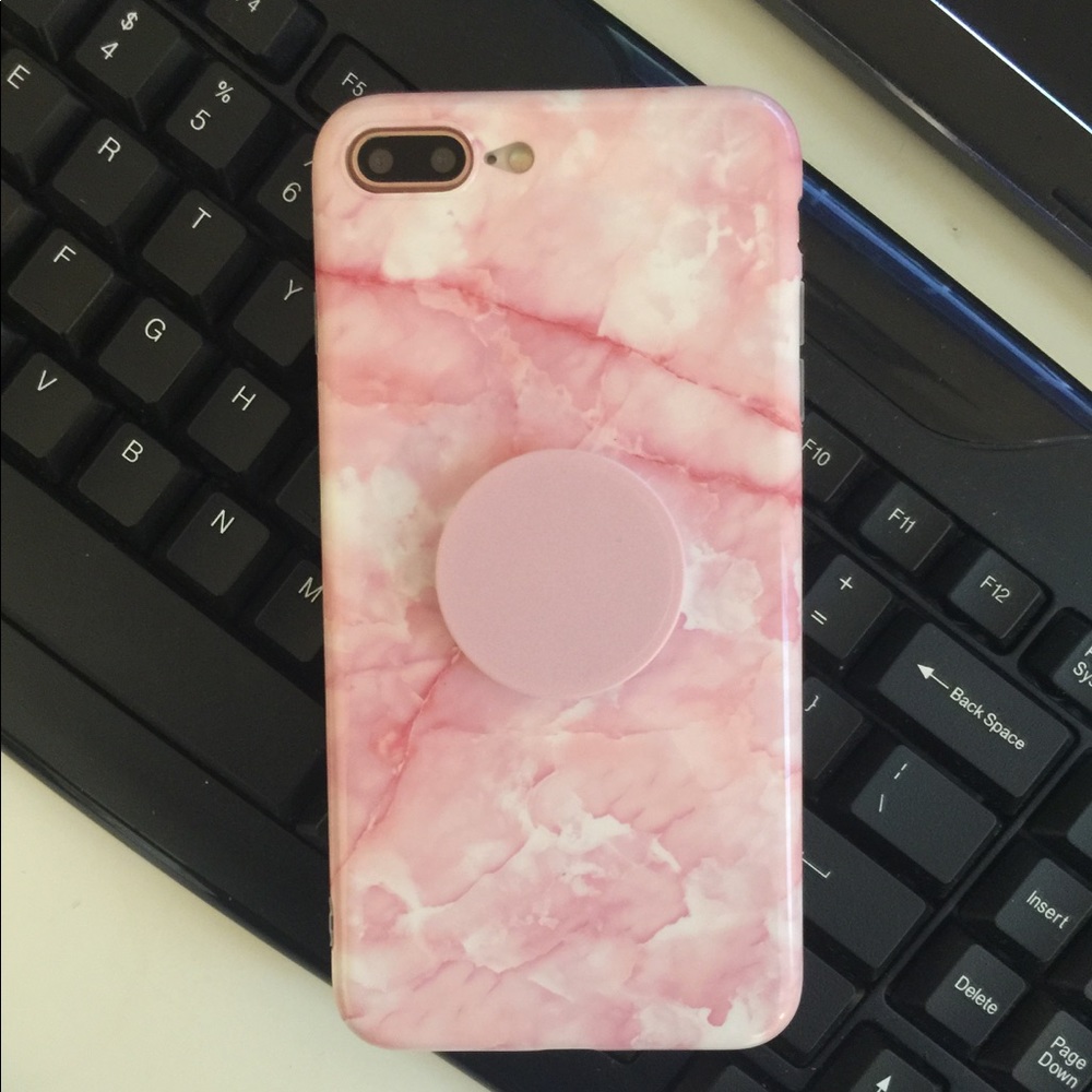 Baby pink iPhone 6/6s/6+/7/7+/8/8+case+ stand